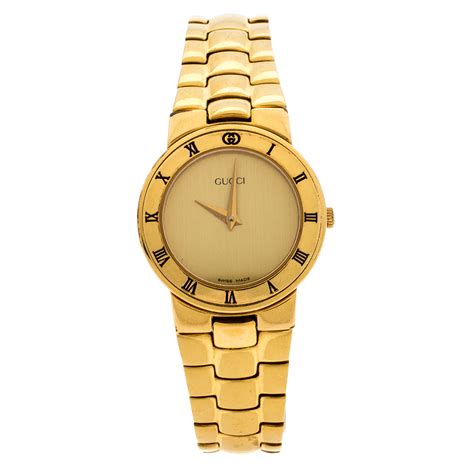 gucci womens gold watch|Gucci ladies watch with diamonds.